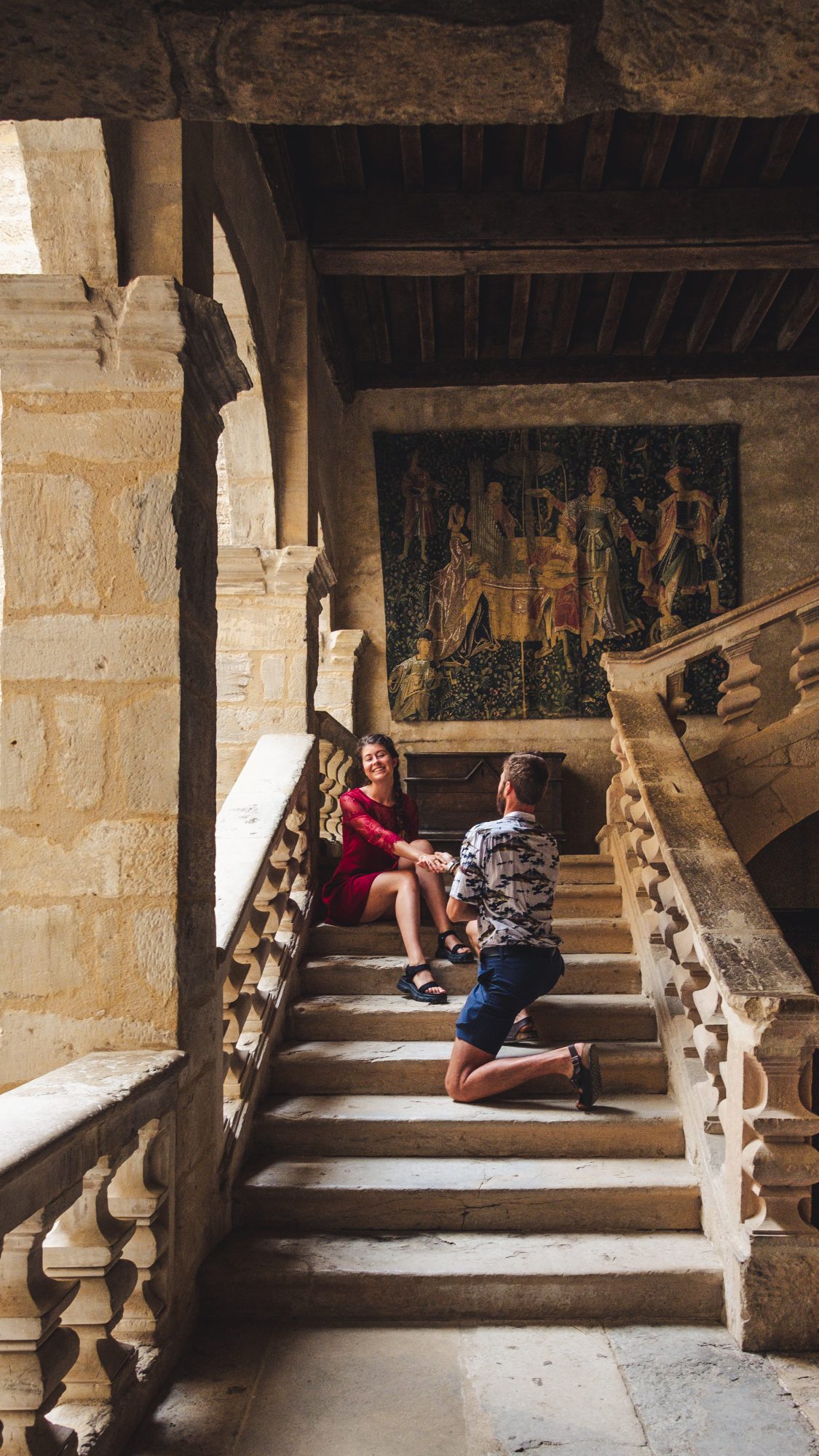 Jacquouille la fripouille : les visiteurs ont été tournés dans le chateau de Beynac