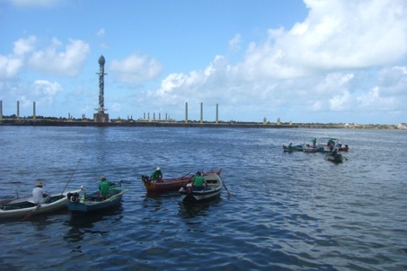 pêcheur à Recife au Brésil